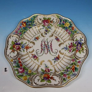 Carl Thieme Dresden Marie Antoinette Floral Reticulated Plate - Single Plate #2 - Picture 1 of 4