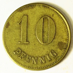 GERMANY 10 Pfennig ND - Bronze - Cantine Rietherthal - XF - 3901 - Picture 1 of 2
