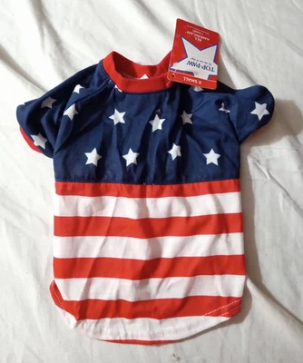 lot of 7 Top Paw All American Flag Patriotic T-shirt for Dogs, sizes listed - Image 1 of 4