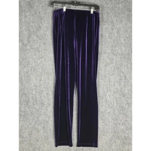 VTG Bechamel Petites Velvet Pants Purple Womens Medium Stretch Casual Steampunk - Picture 1 of 8