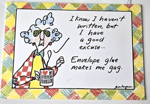 Vintage Grußkarte leer Punze Schuhkarton Maxine Umschlag Kleber macht mich Gag - Bild 1 von 3