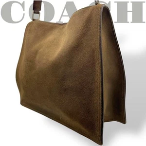 Coach Suede Leather One Shoulder Bag Brown Used - Picture 1 of 11