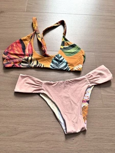 San Lorenzo Bikini Set Hawaiian Print Reversible Size Large - Picture 1 of 3