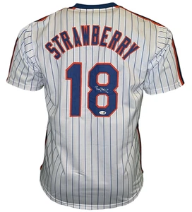 Darryl Strawberry Signed New York Pinstripe Baseball Jersey JSA - Picture 1 of 3