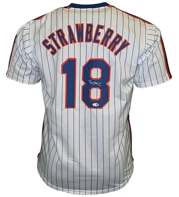 Darryl Strawberry Signed New York Pinstripe Baseball Jersey JSA - Image 1 of 3