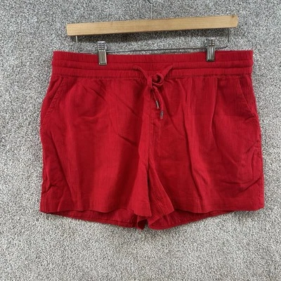 Pantalones cortos para mujer Style & Co. talla mediana rojos tiro alto cordón cintura Foto 1 de 4