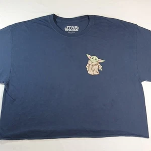 Star Wars The Mandalorian Baby Yoda T-Shirt Mad Engine Size XL Navy Blue EUC - Picture 1 of 10
