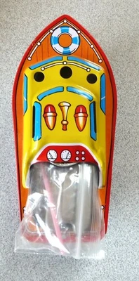 Tin Litho Toy Pop Pop Boat New in Box Made in Japan Boxed - Image 1 of 4