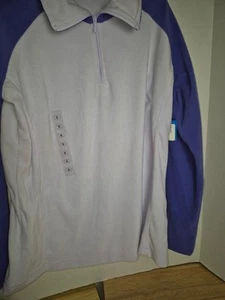 columbia 1/4 zip fleece pullover womens Xl Blue And Gray Nwt - Picture 1 of 8