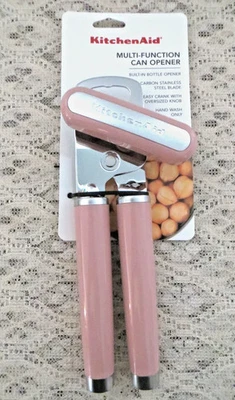 KitchenAid Multi-Function Can & Bottle Opener Dried Rose Pink Easy Crank NEW - Image 1 of 4