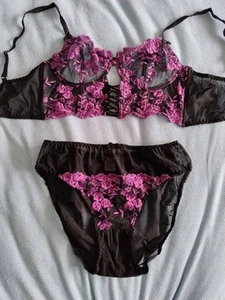 BH Set Schwarz Lila 85A 40/42 Feelgood - Bild 1 von 10