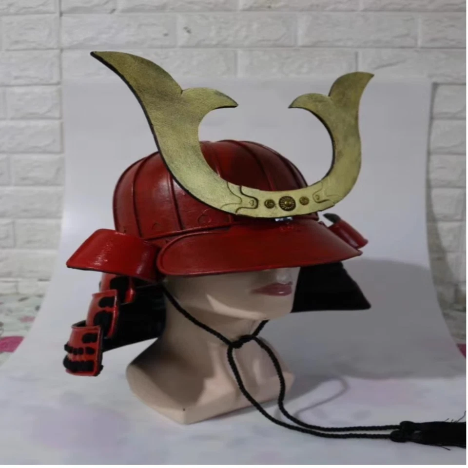 Japanese Samurai Armor Helmet Real Person Wearable PU Helmet Prop Cosplay New - Image 1 of 4