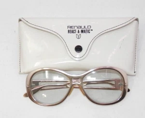 Renauld React-A-Matic Sunglasses 1970’s Gold Aluminum Frame Vintage w/Case - Picture 1 of 15