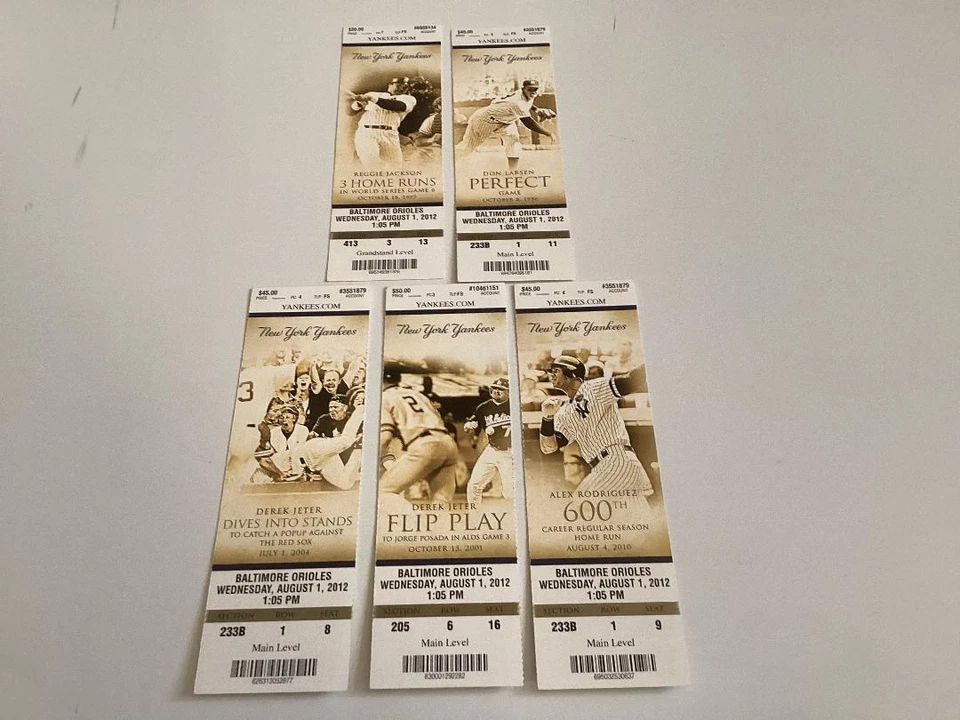 YANKEES 2012 TICKET STUB 8/1/12 VS ORIOLES~PICK A COVER - Image 1 of 1
