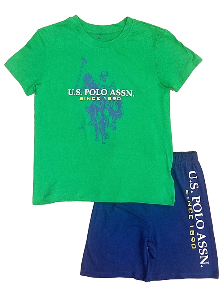 Conjunto de camiseta y pantalones cortos de la Asociación Polo Verde y Azul de la USPA para niños X-Pequeño 4-5 Foto 1 de 1