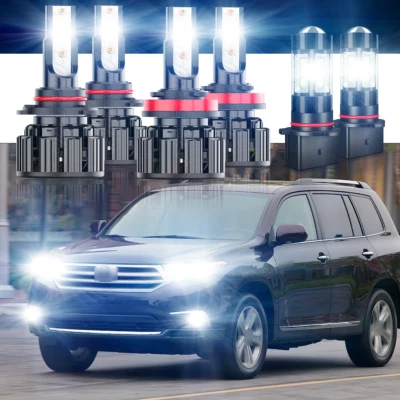 For Toyota Highlander 2011-2013 Combo LED Headlight Hi/Lo Beam & Fog Light Bulbs - Image 1 of 4
