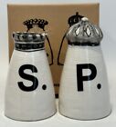 Magenta Rae Dunn Crown Salt + Pepper Shakers New in Gift Box