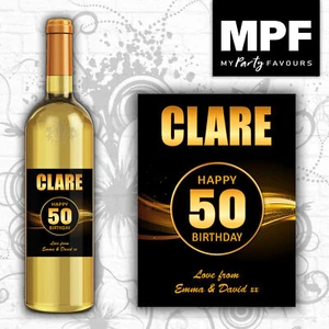Personalised Birthday Wine Bottle Label 18th 21st 30th 40th 50th 60th - G2 - Picture 1 of 12