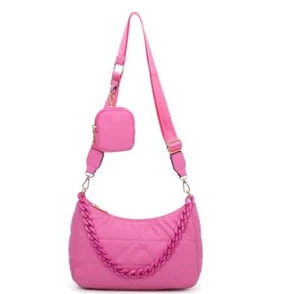 Neu Damen gewebte Kette breiter Riemen Hobo kleine Geldbörse Umhängetasche Handtasche Schultertasche - Bild 1 von 8