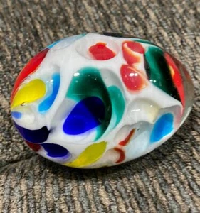 Vintage Venetian Art Glass Hand Blown Egg Paperweight Made in Italy Easter Egg - Picture 1 of 1