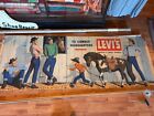 VTG Antique 1940s 1950s Levi's Store Ad Display Banner Poster BIG sign 8x3’