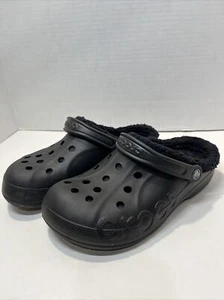 Zueco Crocs Unisex Baya Piel Sintética Forrado Negro Mula Sin Cordones Zapatos 11692 M7 W9 - Imagen 1 de 11