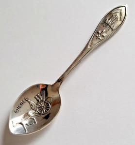 Cucchiaio souvenir argento sterling Quebec Canada Chateau Frontenac - Foto 1 di 5