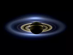 Saturn with Earth Full Rings Ring System Cassini Probe Space Photo Poster Print - Picture 1 of 1
