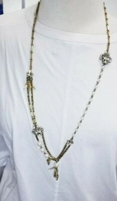 Ожерелье J Crew бронза прозрачный камень 18 дюймов - Изображение 1 из 4