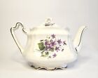 Vintage Arthur Wood & Son Staffordshire Tea Pot Purple Flowers Lovely Condition