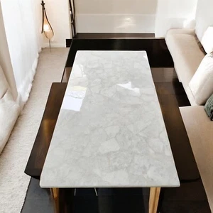 48"x24" White Quartz Stone Center Sofa Dining Table Crystal Healing Gemstone De - Picture 1 of 8