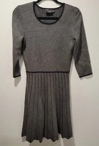 Mujer Manga Larga Suéter Invierno Vestido Talla M Ajuste y Acampanado Dobladillo Festoneado Gris - Imagen 1 de 8