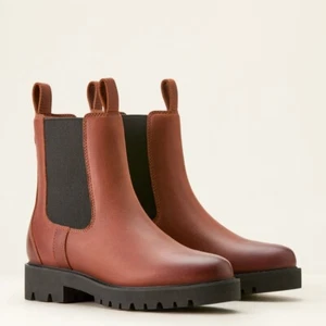 Ariat Women's Wexford Lug Waterproof Leather Chelsea Boot Rockwood Brown - Picture 1 of 12