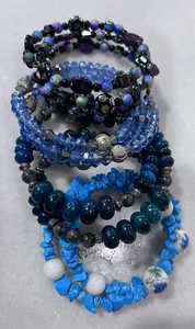 Lot of 4 handmade bracelets stackable various colors new  - Picture 1 of 5