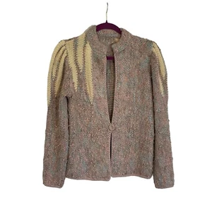 Vintage Angora Blend Handmade Cardigan Cottage Core Granny Core Size S *Read - Picture 1 of 4
