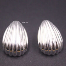 Real 925 Sterling Silver Shell-shaped Women's elephant Earrings Stud 23*15mm