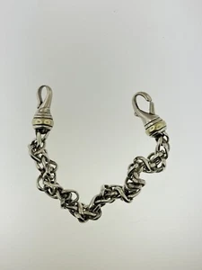 David Yurman Wheat Chain Sterling Silver 14K Gold Bracelet DY 585 20.89g TANGLED - Picture 1 of 5