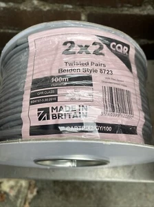 Belden Style 8723 CQR Foil Shielded Alarm Intruder Cable 100m Grey 4 Core Unused - Picture 1 of 3