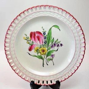 Antq KG LUNEVILLE France Semi-Porcelain OLD STRASBOURG 8 1/2"d Reticulated Plate - Picture 1 of 3