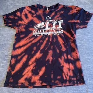 Custome bleach tie dye philadelphia eagles sb LII t shirt adult M - Picture 1 of 5
