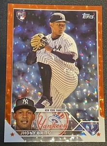 2023 Topps Update Jhony Brito US279 Orange /299 RC New York Yankees Parallel