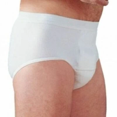 WearEver Men's Washable Incontinence Briefs Leak Control Underwear WHITE, SM-3X - Image 1 of 4