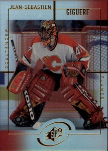 1999-00 SPx Calgary Flames Hockey Card #26 Jean-Sebastien Giguere