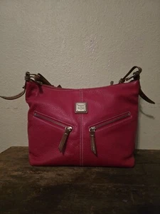 Dooney & Bourke All Weather Pebbled Leather Hobo Bag--RED--PO - Picture 1 of 10