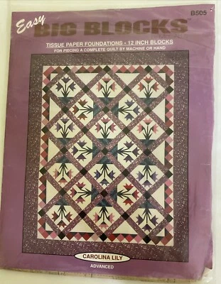 McCall's Easy Big Blocks Quilting Block Pattern CAROLINA LILY B505 Vintage - Image 1 of 4