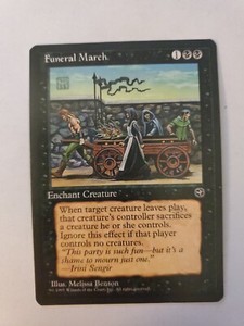 MTG Magic The Gathering Card Funeral March Enchant Creature Black Homelands 1995