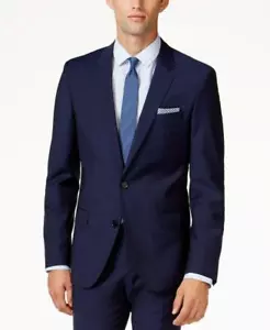 $395 Hugo Boss Men's Henry181s Blue Slim Fit Jacket Sport Coat WOOL 42R yja0420 - Picture 1 of 3