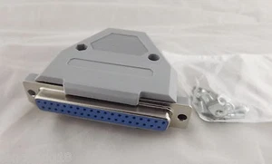 10x DB37 Female 37 Pin 2 Rows D-SUB Connector Grey Plastic Hood Cover Backshell - Picture 1 of 7