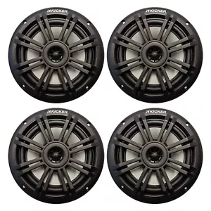 2 Pair (QTY 4) of Kicker 49BKM604B 6.5" 150W 2-Way Black Marine Audio Speaker - Picture 1 of 2
