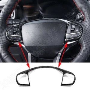 Carbon Fiber Steering Wheel Moulding Trim Cover Fit For Ford Explorer 2020-2024 - Picture 1 of 3